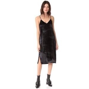 Equipment Nia Velvet Silk Blend Slip Dress in True Black Women Size XS